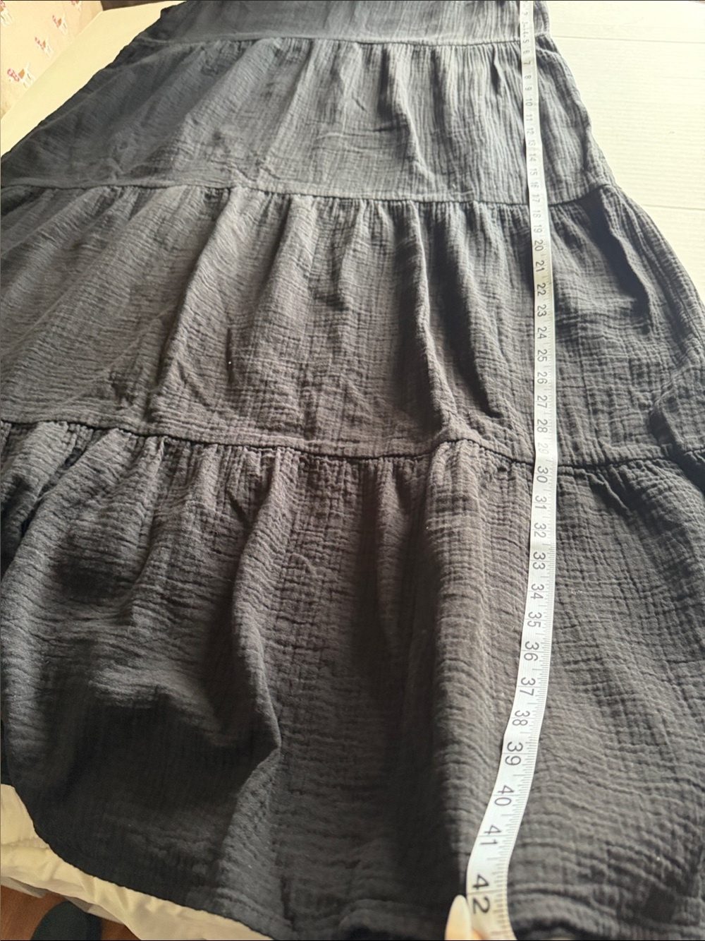 Boden Black Sleeveless Tiered Maxi Dress 14R 100% cotton - Picture 7 of 8